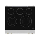 Gordon Ramsay by Thor Kitchen 3-Piece Appliance Package - 30-Inch Electric Range with Tilt Panel Touch Control, 36-Inch Refrigerator, and Dishwasher in Stainless Steel with Bronze Trim