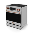 Gordon Ramsay by Thor Kitchen 3-Piece Appliance Package - 30-Inch Electric Range with Tilt Panel Touch Control, 36-Inch Refrigerator, and Dishwasher in Stainless Steel with Rose Gold Trim