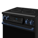 Gordon Ramsay by Thor Kitchen 3-Piece Appliance Package - 30-Inch Electric Range with Tilt Panel Touch Control, 36-Inch Refrigerator, and Dishwasher in Black with Blue Trim