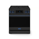 Gordon Ramsay by Thor Kitchen 3-Piece Appliance Package - 30-Inch Electric Range with Tilt Panel Touch Control, 36-Inch Refrigerator, and Dishwasher in Black with Blue Trim