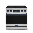 Gordon Ramsay by Thor Kitchen 36-Inch Professional Electric Range with Tilt Panel Touch Control and 6.0 Cu. Ft. Oven with Air Fryer and Self Clean in Stainless Steel with Navy Blue Trim (RSE36-BLU)