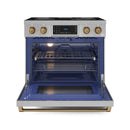Gordon Ramsay by Thor Kitchen 36-Inch Professional Electric Range with Tilt Panel Touch Control and 6.0 Cu. Ft. Oven with Air Fryer and Self Clean in Stainless Steel with Bronze Trim (RSE36-BRZ)