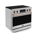 Gordon Ramsay by Thor Kitchen 36-Inch Professional Electric Range with Tilt Panel Touch Control and 6.0 Cu. Ft. Oven with Air Fryer and Self Clean in Stainless Steel with Rose Gold Trim (RSE36-RSG)