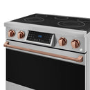 Gordon Ramsay by Thor Kitchen 3-Piece Appliance Package - 36-Inch Electric Range with Tilt Panel Touch Control, 36-Inch Refrigerator, and Dishwasher in Stainless Steel with Rose Gold Trim