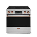 Gordon Ramsay by Thor Kitchen 36-Inch Professional Electric Range with Tilt Panel Touch Control and 6.0 Cu. Ft. Oven with Air Fryer and Self Clean in Stainless Steel with Rose Gold Trim (RSE36-RSG)