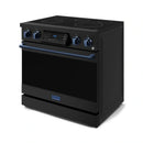 Gordon Ramsay by Thor Kitchen 36-Inch Professional Electric Range with Tilt Panel Touch Control and 6.0 Cu. Ft. Oven with Air Fryer and Self Clean in Black with Navy Blue Trim (RSE36B-BLU)