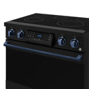 Gordon Ramsay by Thor Kitchen 3-Piece Appliance Package - 36-Inch Electric Range with Tilt Panel Touch Control, 36-Inch Refrigerator, and Dishwasher in Black with Blue Trim