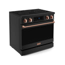 Gordon Ramsay by Thor Kitchen 36-Inch Professional Electric Range with Tilt Panel Touch Control and 6.0 Cu. Ft. Oven with Air Fryer and Self Clean in Black with Rose Gold Trim (RSE36B-RSG)