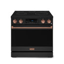 Gordon Ramsay by Thor Kitchen 36-Inch Professional Electric Range with Tilt Panel Touch Control and 6.0 Cu. Ft. Oven with Air Fryer and Self Clean in Black with Rose Gold Trim (RSE36B-RSG)