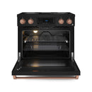 Gordon Ramsay by Thor Kitchen 36-Inch Professional Electric Range with Tilt Panel Touch Control and 6.0 Cu. Ft. Oven with Air Fryer and Self Clean in Black with Rose Gold Trim (RSE36B-RSG)