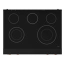 Gordon Ramsay by Thor Kitchen 36-Inch Professional Electric Range with Tilt Panel Touch Control and 6.0 Cu. Ft. Oven with Air Fryer and Self Clean in Black with Rose Gold Trim (RSE36B-RSG)