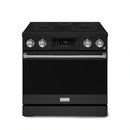 Gordon Ramsay by Thor Kitchen 3-Piece Appliance Package - 36-Inch Electric Range with Tilt Panel Touch Control, 36-Inch Refrigerator, and Dishwasher in Black with Stainless Steel Trim