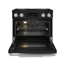 Gordon Ramsay by Thor Kitchen 3-Piece Appliance Package - 36-Inch Electric Range with Tilt Panel Touch Control, 36-Inch Refrigerator, and Dishwasher in Black with Stainless Steel Trim