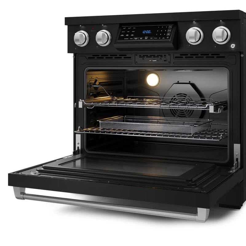 Thor Kitchen Gordon Ramsay Series 36-Inch Professional Electric Range with Tilt Panel Touch Control in Black with Stainless Steel Trim (RSE36B-SS)