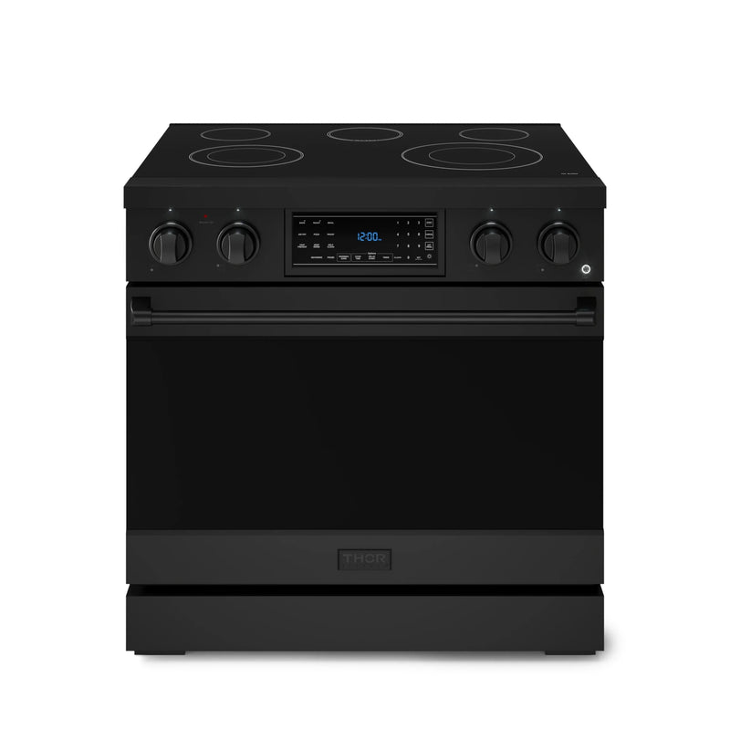 Thor Kitchen Gordon Ramsay Series 36-Inch Professional Electric Range with Tilt Panel Touch Control in Matte Black (RSE36B)