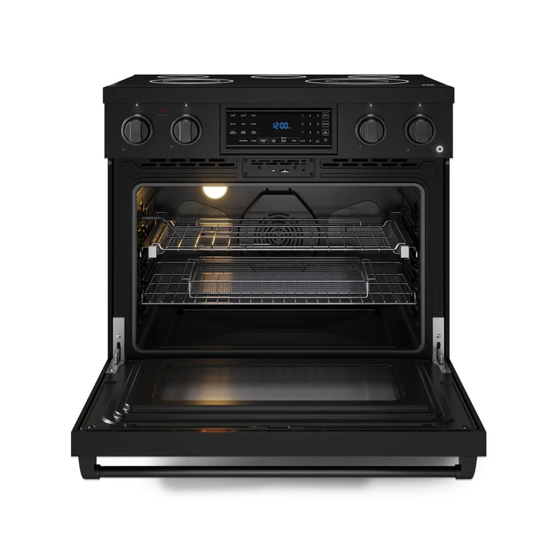 Gordon Ramsay by Thor Kitchen 3-Piece Appliance Package - 36-Inch Electric Range with Tilt Panel Touch Control, 36-Inch Refrigerator, and Dishwasher in Black