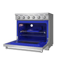 Gordon Ramsay by Thor Kitchen 36-inch Professional Electric Range with Tilt Panel Touch Control and 6.0 Cu. Ft. Oven with Air Fryer and Self Clean in Stainless Steel (RSE36P)