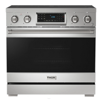 Gordon Ramsay by Thor Kitchen 36-Inch Professional Electric Range with Tilt Panel Touch Control and 6.0 Cu. Ft. Oven with Air Fryer and Self Clean in Stainless Steel (RSE36)