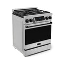 Gordon Ramsay by Thor Kitchen 3-Piece Appliance Package - 30-Inch Gas Range with Liquid Propane Kit, Tilt Panel, 36-Inch Refrigerator, and Dishwasher in Stainless Steel with Black Trim