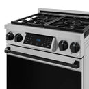 Gordon Ramsay by Thor Kitchen 30-Inch Professional Natural Gas Range with Tilt Panel Touch Control with 4.55 Cu. Ft. Self Clean Oven in Stainless Steel with Black Trim (RSG30-BLK)