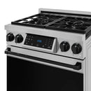 Gordon Ramsay by Thor Kitchen 3-Piece Appliance Package - 30-Inch Gas Range with Liquid Propane Kit, Tilt Panel, 36-Inch Refrigerator, and Dishwasher in Stainless Steel with Black Trim