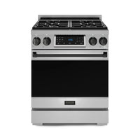 Gordon Ramsay by Thor Kitchen 30-Inch Professional Gas Range with Liquid Propane Kit, and Tilt Panel Touch Control with 4.55 Cu. Ft. Self Clean Oven in Stainless Steel with Black Trim (RSG30-BLK-LP)