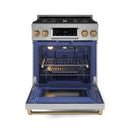 Gordon Ramsay by Thor Kitchen 3-Piece Appliance Package - 30-Inch Gas Range with Liquid Propane Kit, Tilt Panel, 36-Inch Refrigerator, and Dishwasher in Stainless Steel with Bronze Trim
