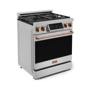 Gordon Ramsay by Thor Kitchen 3-Piece Appliance Package - 30-Inch Gas Range with Liquid Propane Kit, Tilt Panel, 36-Inch Refrigerator, and Dishwasher in Stainless Steel with Rose Gold Trim
