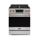 Gordon Ramsay by Thor Kitchen 3-Piece Appliance Package - 30-Inch Gas Range with Liquid Propane Kit, Tilt Panel, 36-Inch Refrigerator, and Dishwasher in Stainless Steel with Rose Gold Trim