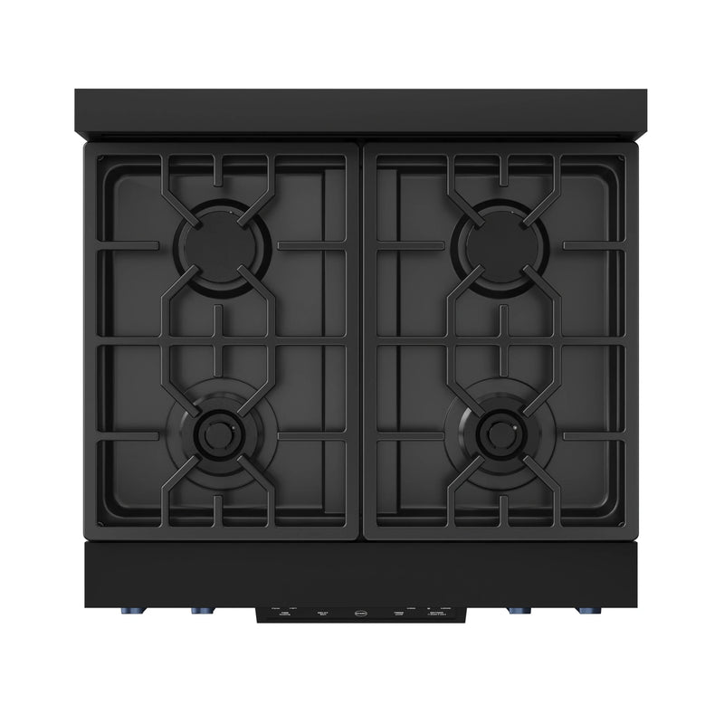 Gordon Ramsay by Thor Kitchen 30-Inch Professional Gas Range with Liquid Propane Kit, and Tilt Panel Touch Control with 4.55 Cu. Ft. Self Clean Oven in Black with Navy Blue Trim (RSG30B-BLU-LP)