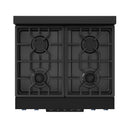 Gordon Ramsay by Thor Kitchen 3-Piece Appliance Package - 30-Inch Gas Range with Liquid Propane Kit, Tilt Panel, 36-Inch Refrigerator, and Dishwasher in Black with Blue Trim