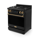Gordon Ramsay by Thor Kitchen 30-Inch Professional Natural Gas Range with Tilt Panel Touch Control with 4.55 Cu. Ft. Self Clean Oven in Black with Bronze Trim (RSG30B-BRZ)