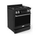 Gordon Ramsay by Thor Kitchen 3-Piece Appliance Package - 30-Inch Gas Range with Tilt Panel, 36-Inch Refrigerator, and Dishwasher in Black with Stainless Steel Trim