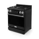 Gordon Ramsay by Thor Kitchen 3-Piece Appliance Package - 30-Inch Gas Range with Tilt Panel, 36-Inch Refrigerator, and Dishwasher in Black with Stainless Steel Trim