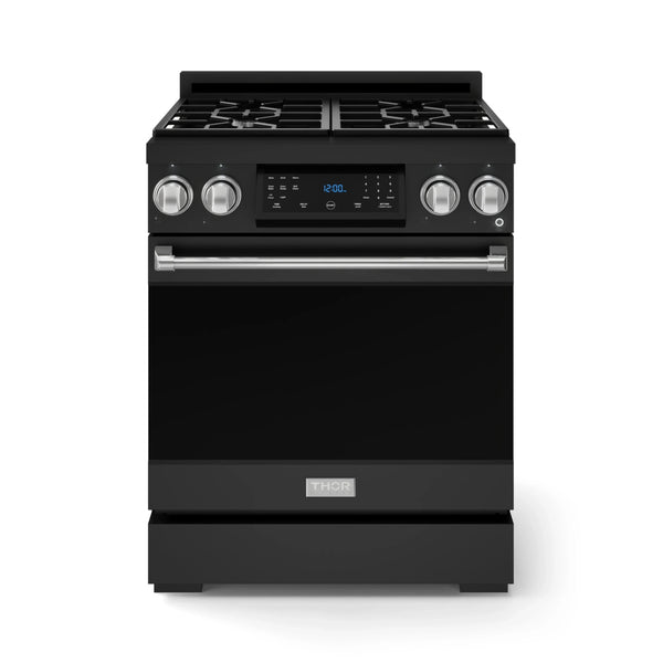 Gordon Ramsay by Thor Kitchen 30-Inch Professional Natural Gas Range with Tilt Panel Touch Control in Black with Stainless Steel Trim (RSG30B-SS)