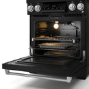 Gordon Ramsay by Thor Kitchen 3-Piece Appliance Package - 30-Inch Gas Range with Tilt Panel, 36-Inch Refrigerator, and Dishwasher in Black with Stainless Steel Trim