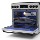 Gordon Ramsay by Thor Kitchen 36-Inch Professional Natural Gas Range with Tilt Panel Touch Control and 6.0 Cu. Ft. Self Clean Oven in Stainless Steel with Black Trim (RSG36-BLK)