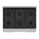 Gordon Ramsay by Thor Kitchen 3-Piece Appliance Package - 36-Inch Gas Range with Liquid Propane Kit, Tilt Panel, 36-Inch Refrigerator, and Dishwasher in Stainless Steel with Blue Trim