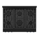 Gordon Ramsay by Thor Kitchen 3-Piece Appliance Package - 36-Inch Gas Range with Liquid Propane Kit, Tilt Panel, 36-Inch Refrigerator, and Dishwasher in Black with Blue Trim