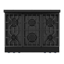 Gordon Ramsay by Thor Kitchen 3-Piece Appliance Package - 36-Inch Gas Range with Tilt Panel, 36-Inch Refrigerator, and Dishwasher in Black with Blue Trim