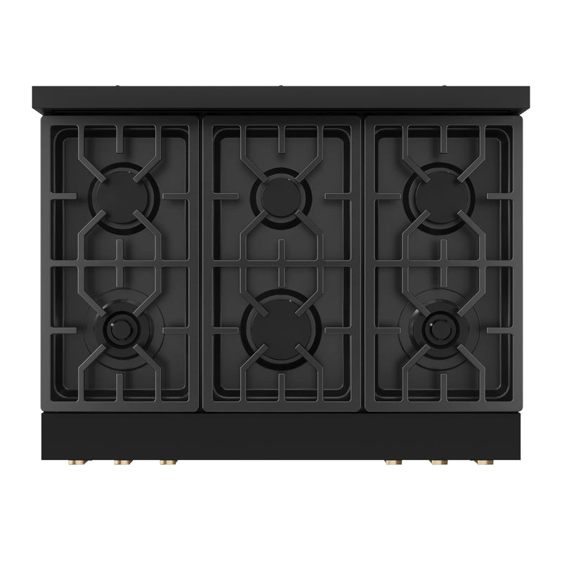 Gordon Ramsay by Thor Kitchen 36-Inch Professional Gas Range with Liquid Propane Kit, and Tilt Panel Touch Control and 6.0 Cu. Ft. Self Clean Oven in Black with Bronze Trim (RSG36B-BRZ-LP)