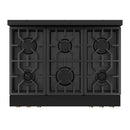Gordon Ramsay by Thor Kitchen 3-Piece Appliance Package - 36-Inch Gas Range with Tilt Panel, 36-Inch Refrigerator, and Dishwasher in Black with Bronze Trim