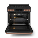 Gordon Ramsay by Thor Kitchen 36-Inch Professional Natural Gas Range with Tilt Panel Touch Control and 6.0 Cu. Ft. Self Clean Oven in Black with Rose Gold Trim (RSG36B-RSG)
