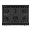 Gordon Ramsay by Thor Kitchen 3-Piece Appliance Package - 36-Inch Gas Range with Tilt Panel, 36-Inch Refrigerator, and Dishwasher in Black with Rose Gold Trim