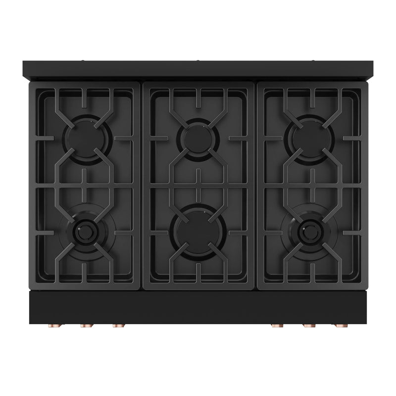 Gordon Ramsay by Thor Kitchen 36-Inch Professional Natural Gas Range with Tilt Panel Touch Control and 6.0 Cu. Ft. Self Clean Oven in Black with Rose Gold Trim (RSG36B-RSG)