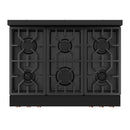 Gordon Ramsay by Thor Kitchen 3-Piece Appliance Package - 36-Inch Gas Range with Liquid Propane Kit, Tilt Panel, 36-Inch Refrigerator, and Dishwasher in Black with Rose Gold Trim