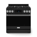 Gordon Ramsay by Thor Kitchen 3-Piece Appliance Package - 36-Inch Gas Range with Liquid Propane Kit, Tilt Panel, 36-Inch Refrigerator, and Dishwasher in Black with Stainless Steel Trim