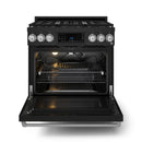 Gordon Ramsay by Thor Kitchen 3-Piece Appliance Package - 36-Inch Gas Range with Liquid Propane Kit, Tilt Panel, 36-Inch Refrigerator, and Dishwasher in Black with Stainless Steel Trim