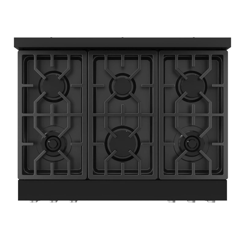 Gordon Ramsay by Thor Kitchen 3-Piece Appliance Package - 36-Inch Gas Range with Liquid Propane Kit, Tilt Panel, 36-Inch Refrigerator, and Dishwasher in Black with Stainless Steel Trim
