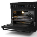 Gordon Ramsay by Thor Kitchen 3-Piece Appliance Package - 36-Inch Gas Range with Liquid Propane Kit, Tilt Panel, 36-Inch Refrigerator, and Dishwasher in Black